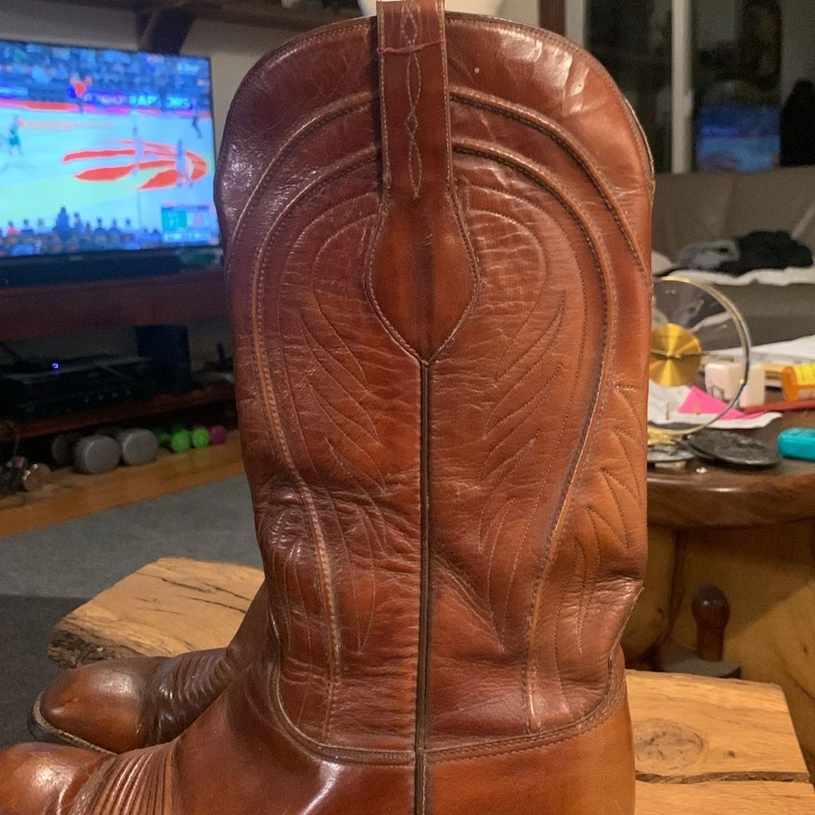 Lucchese Lucchese brown tooled and stitched cowboy boots Size US 10 / EU 43 - 4 Thumbnail