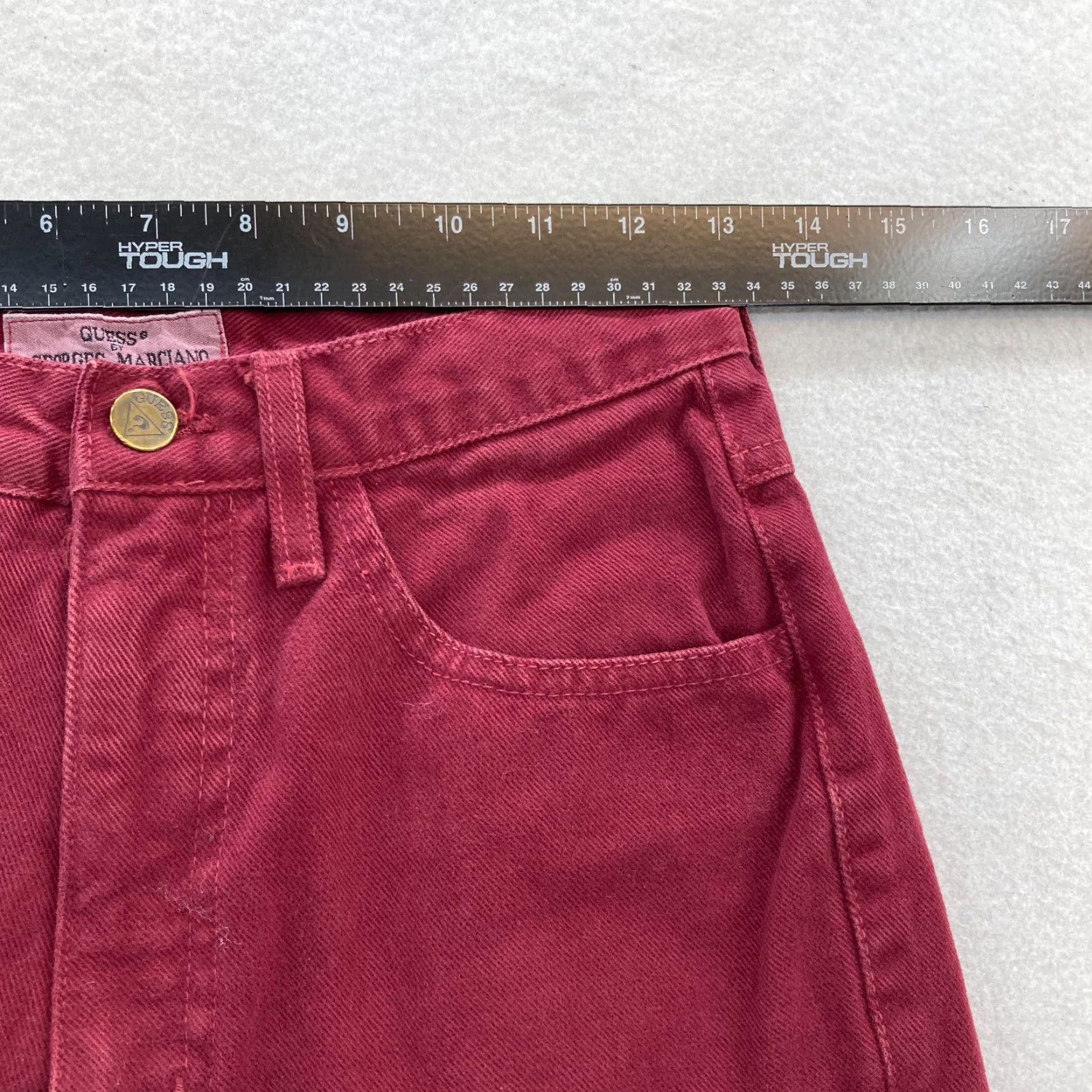 Guess VINTAGE GUESS Jeans Women's 28 Red Denim Tapered USA Hip Hop Georges Marciano 5-Pocket Design Size 28" / US 6 / IT 42 - 6 Thumbnail