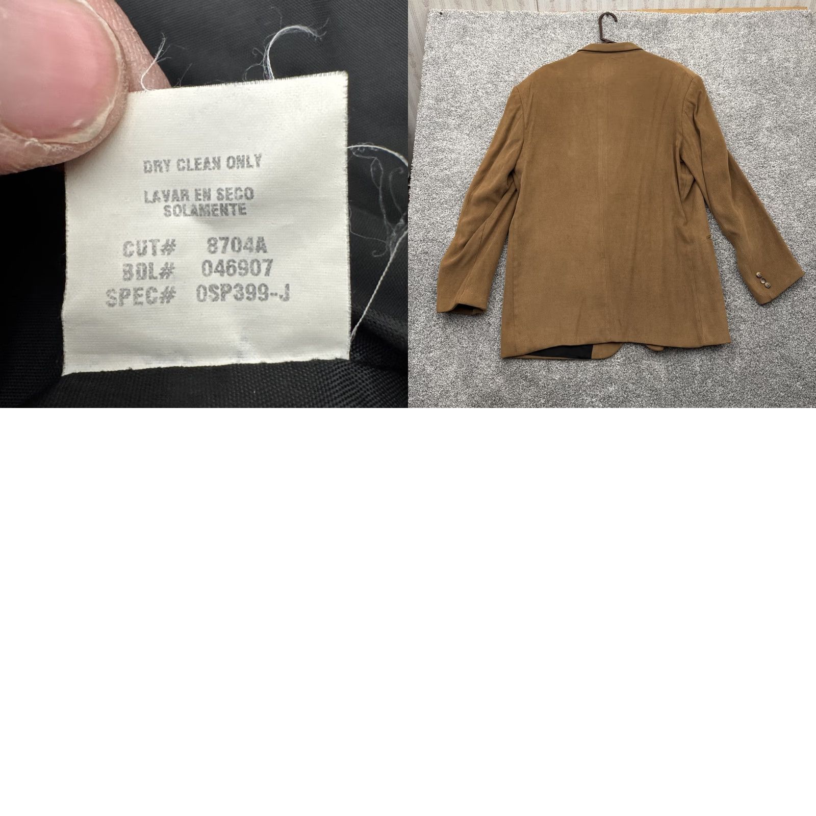 Vintage VINTAGE Carlo Stella Suit Coat Mens 44L Regular Notch Lapel Three-Button Single-Breasted Brown City Preppy Office Dapper Professional Men Size 44R - 8 Thumbnail