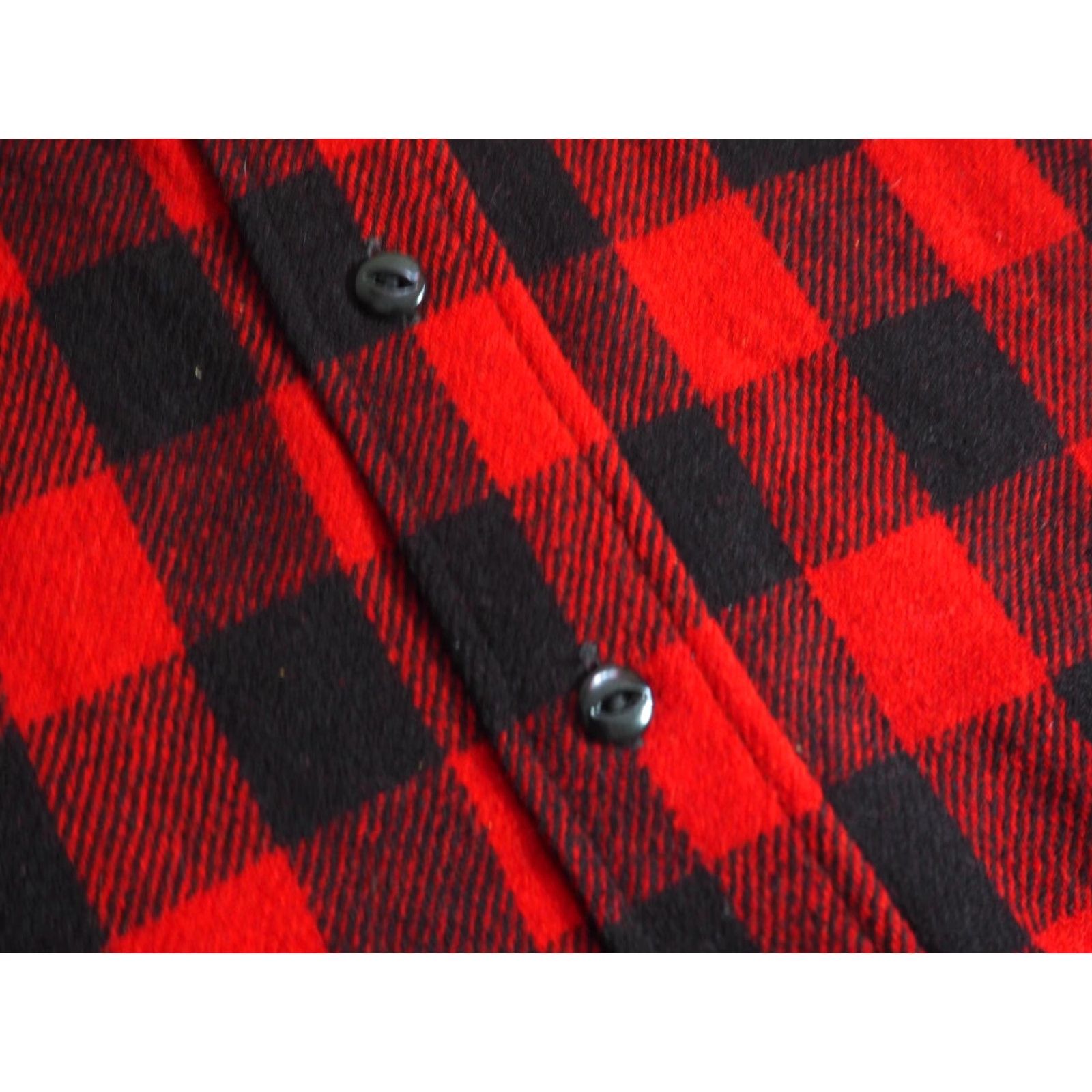 Vintage VTG 40s 50s Sportclad Penneys Wool Red Black Plaid Flannel Button Shirt Mens M Size US M / EU 48-50 / 2 - 6 Thumbnail