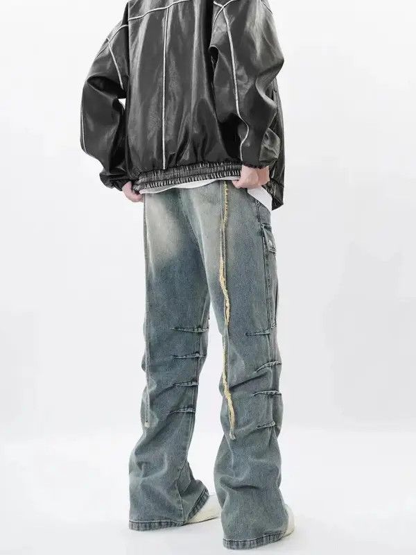 VIBE Retro Heavy Duty Washed Multi-Pocket Cargo Jeans Size US 32 / EU 48 - 2 Thumbnail