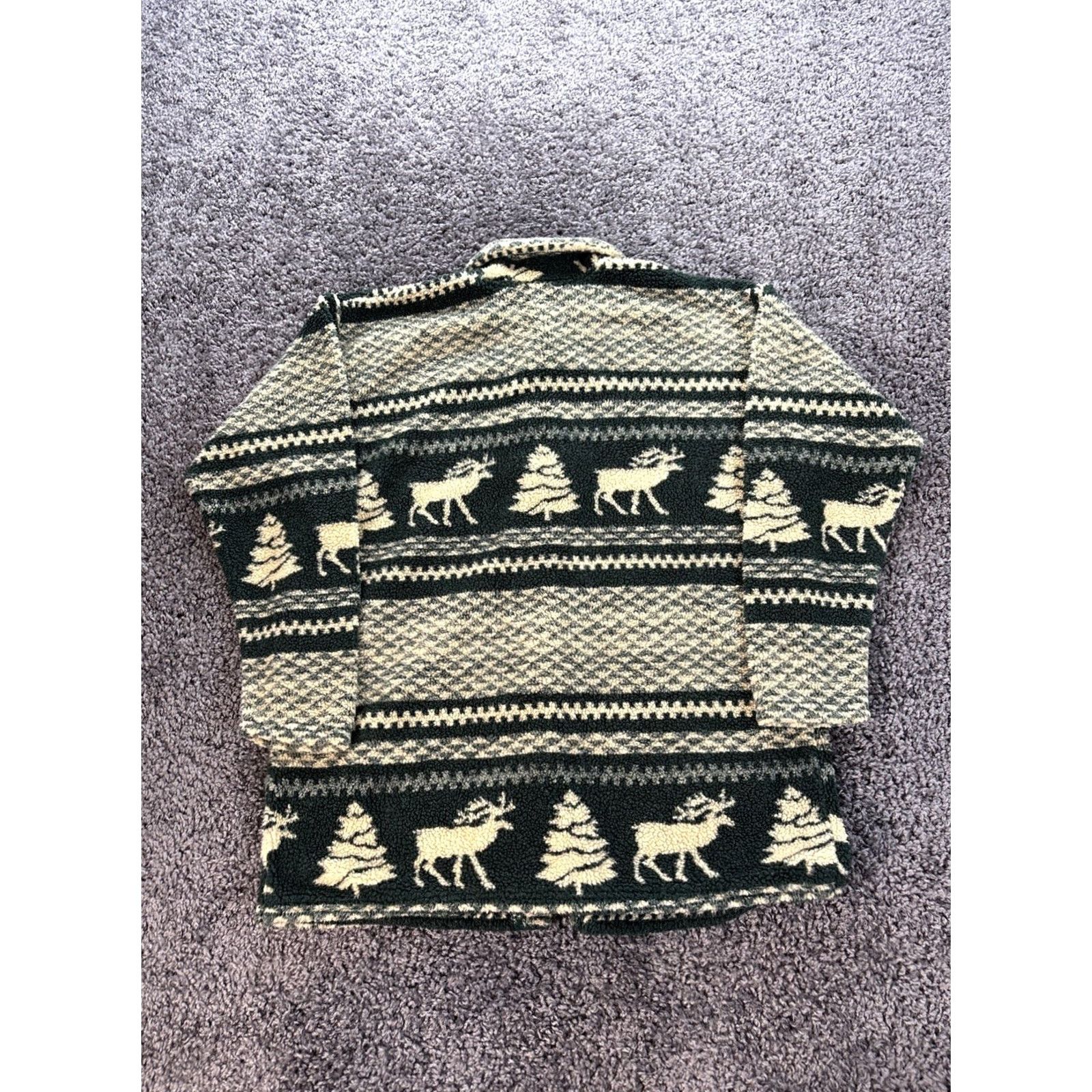 Vintage VINTAGE Cenza Fleece Sweater Cardigan Women's Large Green Forest Deer Graphic L Women's Size L / US 10 / IT 46 - 5 Thumbnail