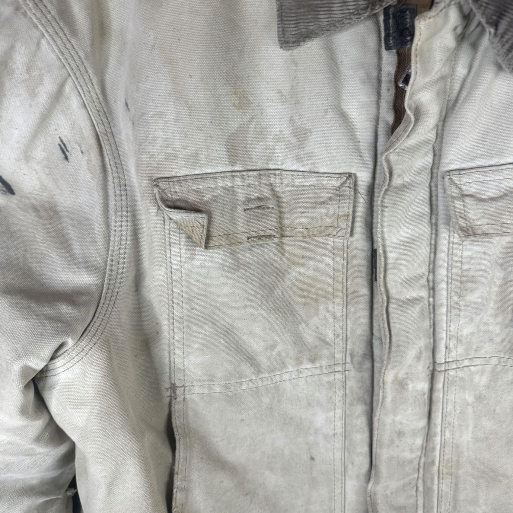 Carhartt VINTAGE Carhartt Coat Mens L Beige Canvas Work Duck Insulated Jacket Workwear Size US L / EU 52-54 / 3 - 6 Thumbnail