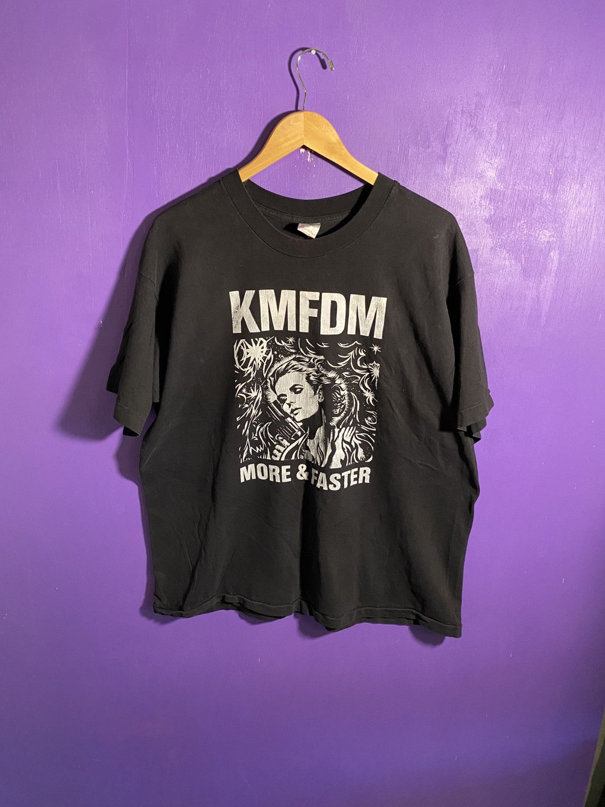 Band Tees Vintage 90s KMFDM more n faster faded tour tee Size US XL / EU 56 / 4 - 1 Thumbnail