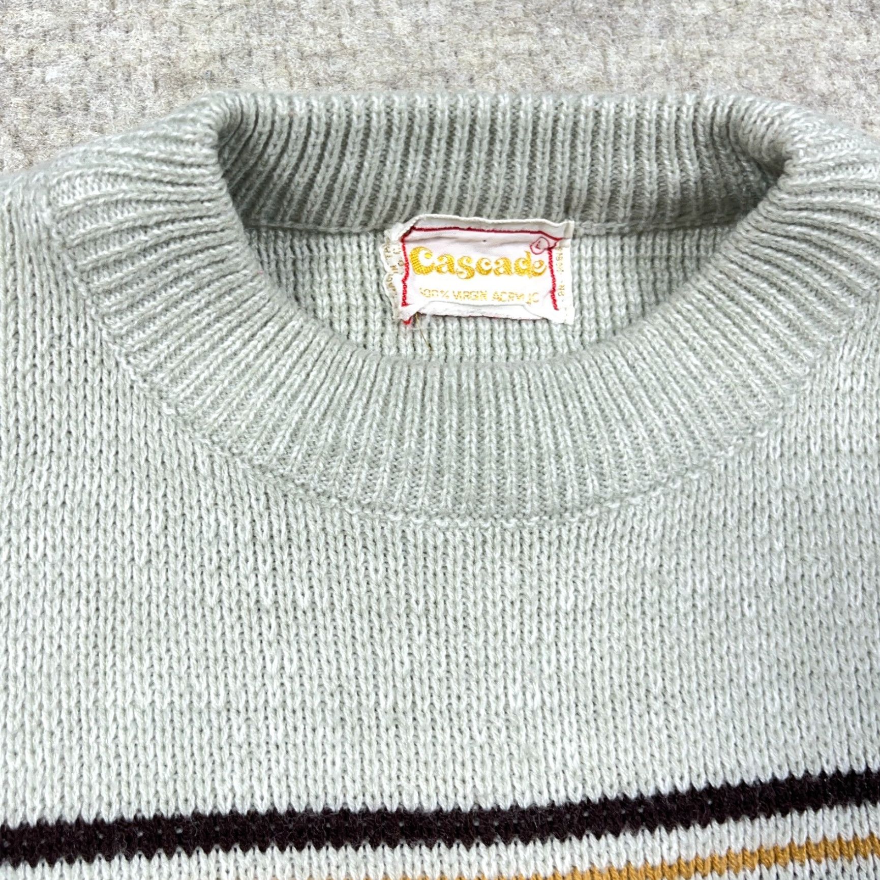 Vintage VINTAGE GrandPa Sweater Men L Gray Acrylic Knit Nordic Rein Deer 70s 80s Cascade Pullover Geometric 80s 90s Retro Hip Hop Streetwear Mens Size US L / EU 52-54 / 3 - 7 Thumbnail