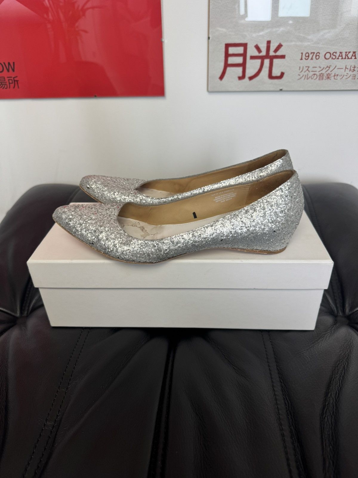 Maison Margiela Maison Martin Margiela X H&M Silver Sparkly Ballet Pumps Size US 9 / IT 39 - 1 Thumbnail