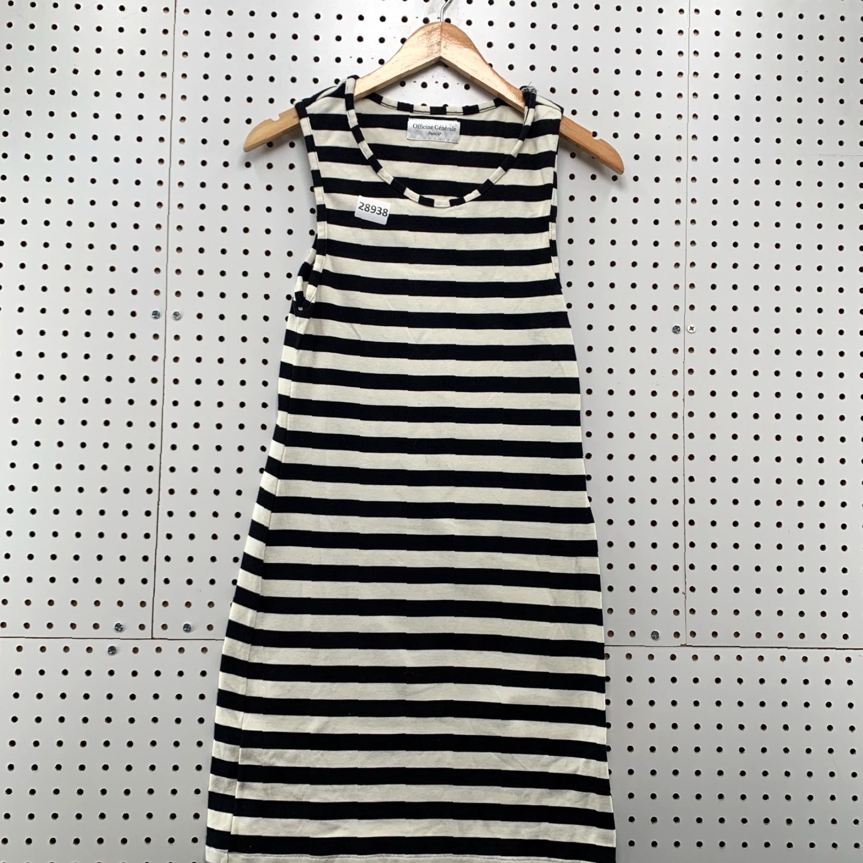 Vintage Officine Generale Striped Mini Shirt Dress Womens M Black Striped 14X34 T-Shirt Dress Size M / US 6-8 / IT 42-44 - 7 Thumbnail