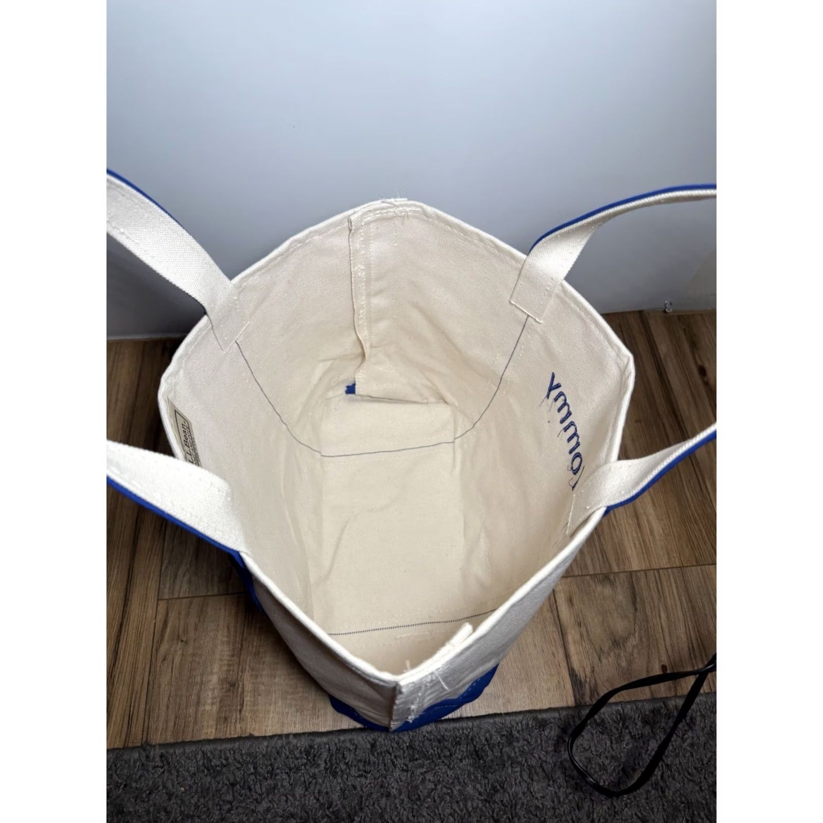 Vintage VINTAGE LL BEAN Boat And Tote Bag Canvas Embroidered “TOMMY” Monogram Blue Almond Medium Bag Womens/Mens Size ONE SIZE - 4 Thumbnail