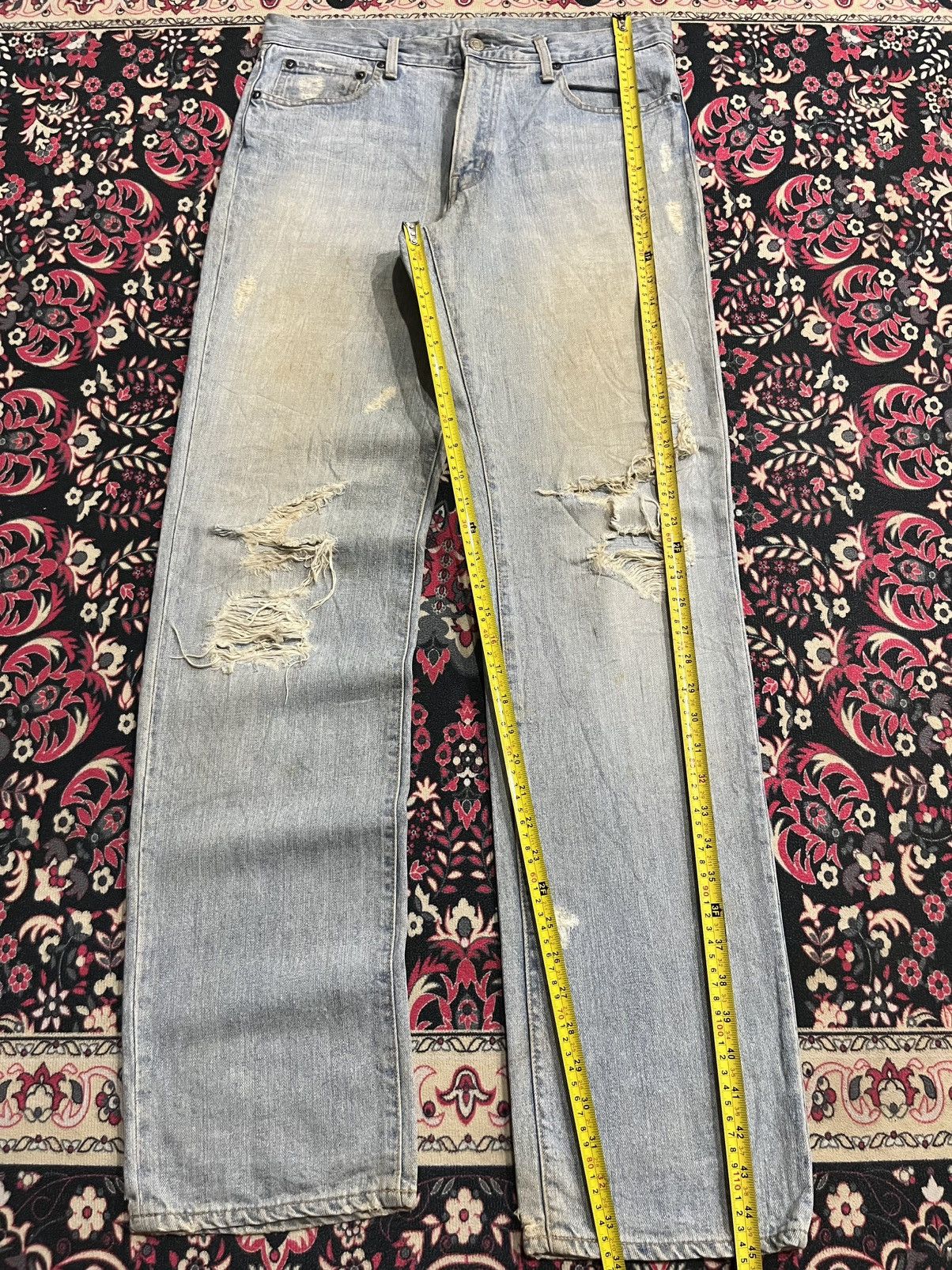 Japanese Brand Vintage Japan Blue Way Light Washed Trashed Jeans Size US 33 - 10 Thumbnail