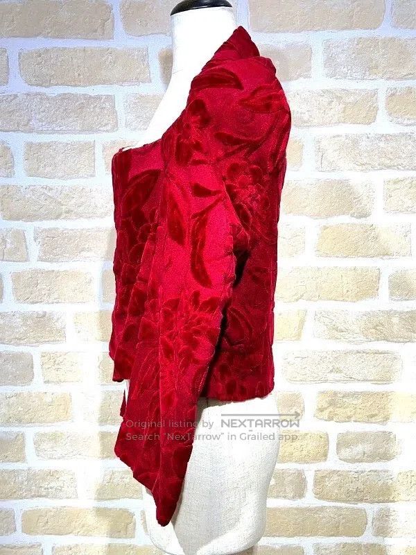 Comme des Garcons Comme des Garcons Red floral velvet design top Size S / US 4 / IT 40 - 4 Thumbnail