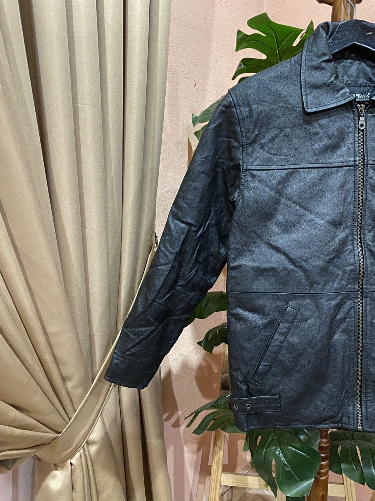Other K CERO Black Faux Leather ZipUp Jacket Minimalist Moto Style Size US XS / EU 42 / 0 - 5 Thumbnail