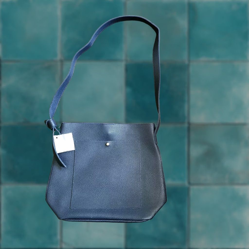 Vintage ULTA Beauty Navy Blue Crossbody Bag Faux Leather NEW Crossbody Women Vibrant Navy Casual Travel Party/Cocktail Blue Lining Size ONE SIZE - 1 Thumbnail