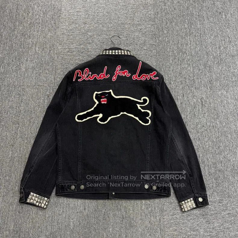 Gucci Gucci Flocked Panther Studded Denim Jacket. Size US L / EU 52-54 / 3 - 2 Thumbnail