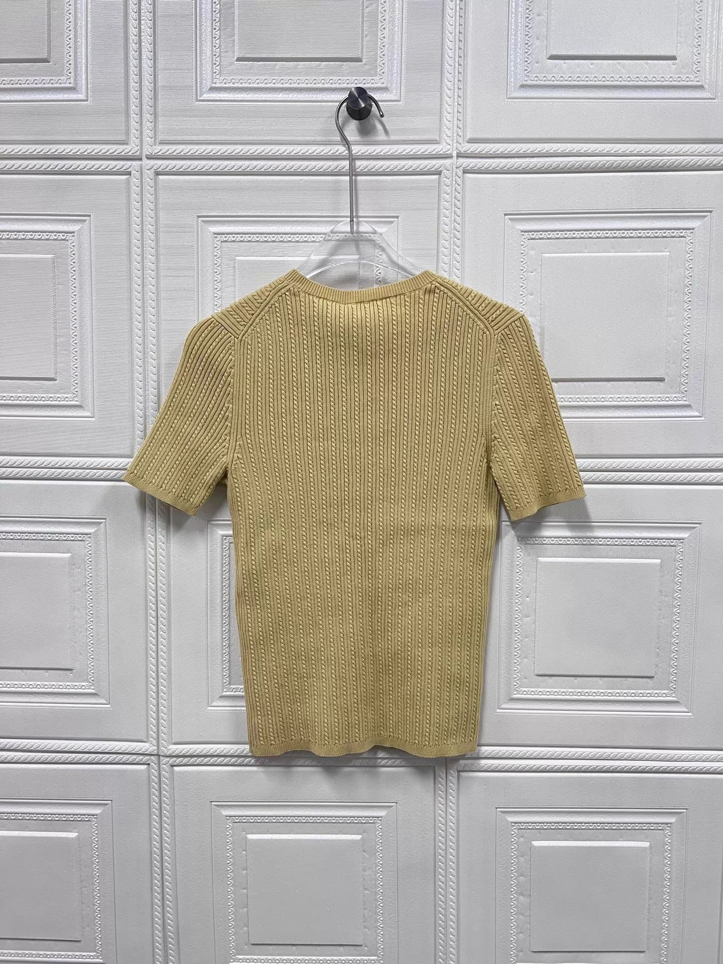 Chanel Chanel Women's Yellow Logo Crystal Crewneck Knit Tee 36 New Size XS / US 0-2 / IT 36-38 - 2 Thumbnail