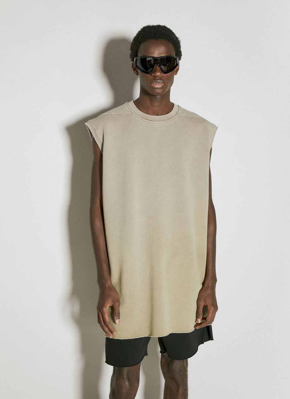 image of Moncler Tarp Long T-Shirt in Beige, Men's (Size Medium)