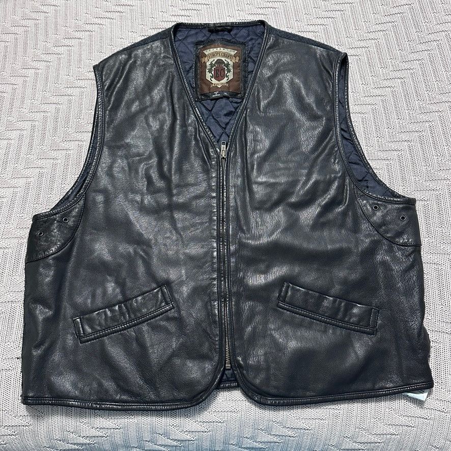 Vintage Vintage Europe Craft black leather vest size XL Size US XL / EU 56 / 4 - 1 Thumbnail