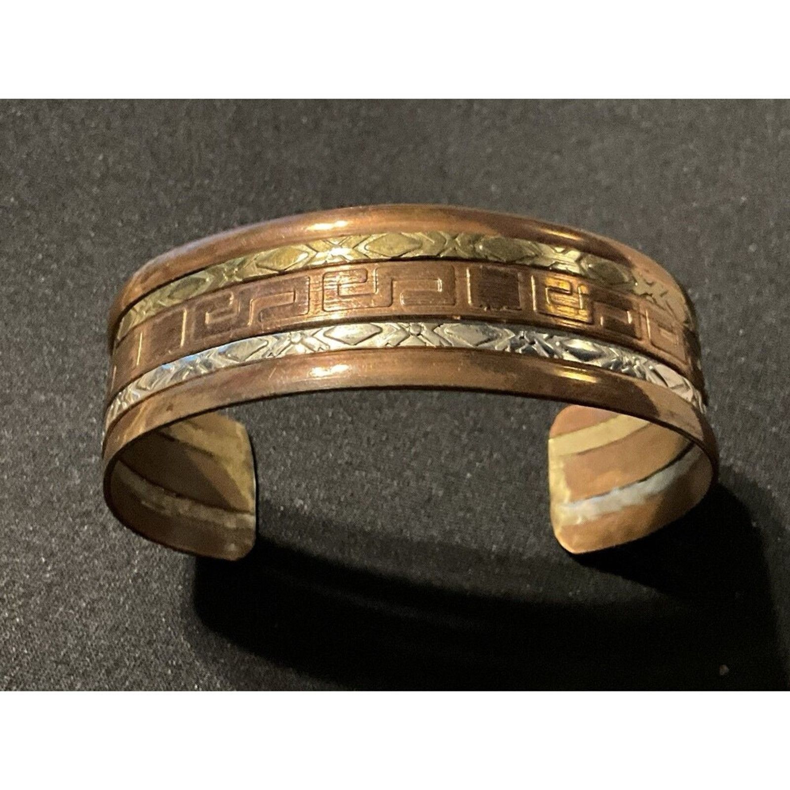Other Copper, Sterling Greek Key Cuff Size 7 Size ONE SIZE - 2 Thumbnail