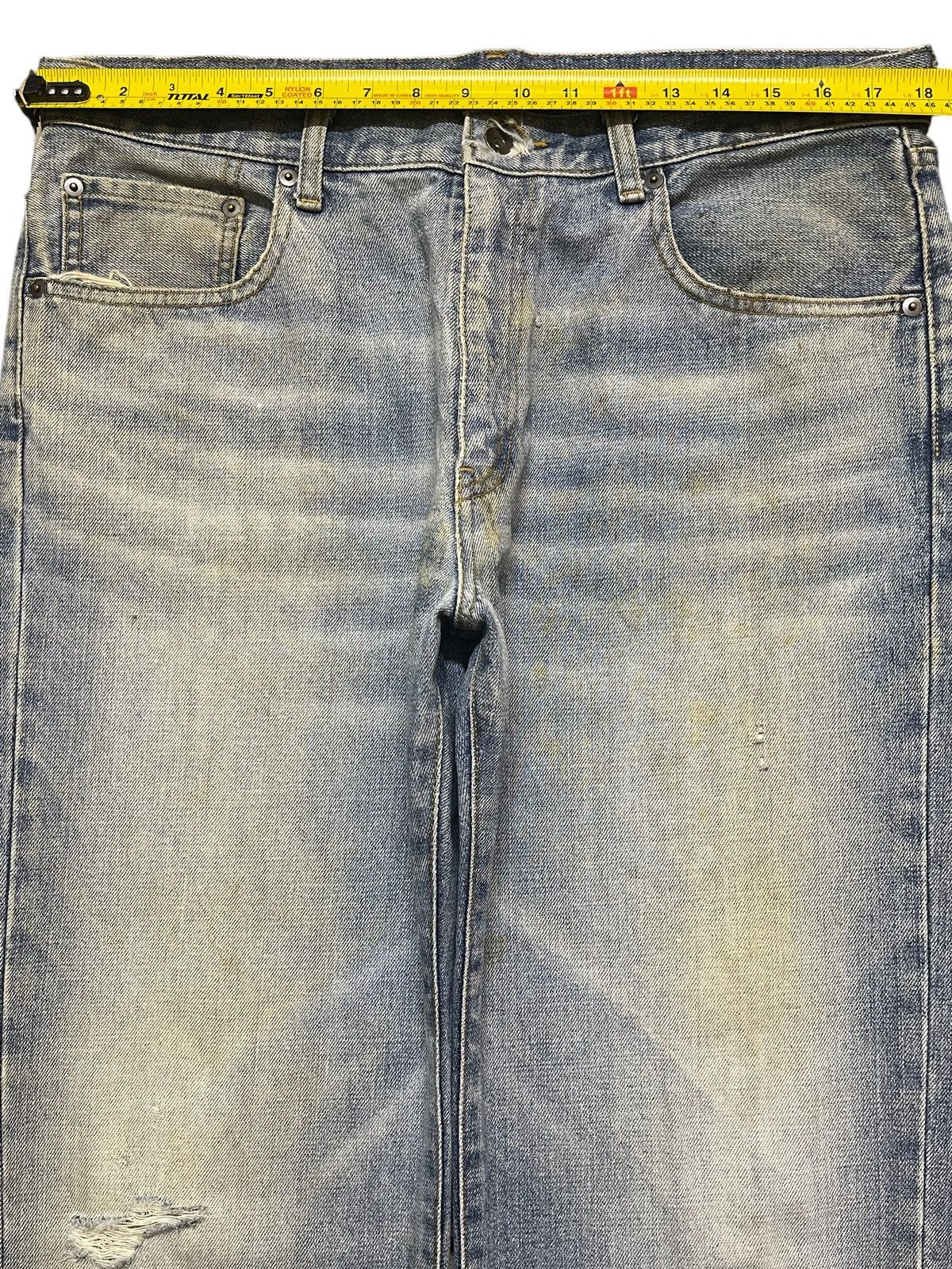 Uniqlo Vintage Uniqlo Blue Mud Wash Faded Distress Whiskers Baggy Size US 36 / EU 52 - 11 Thumbnail