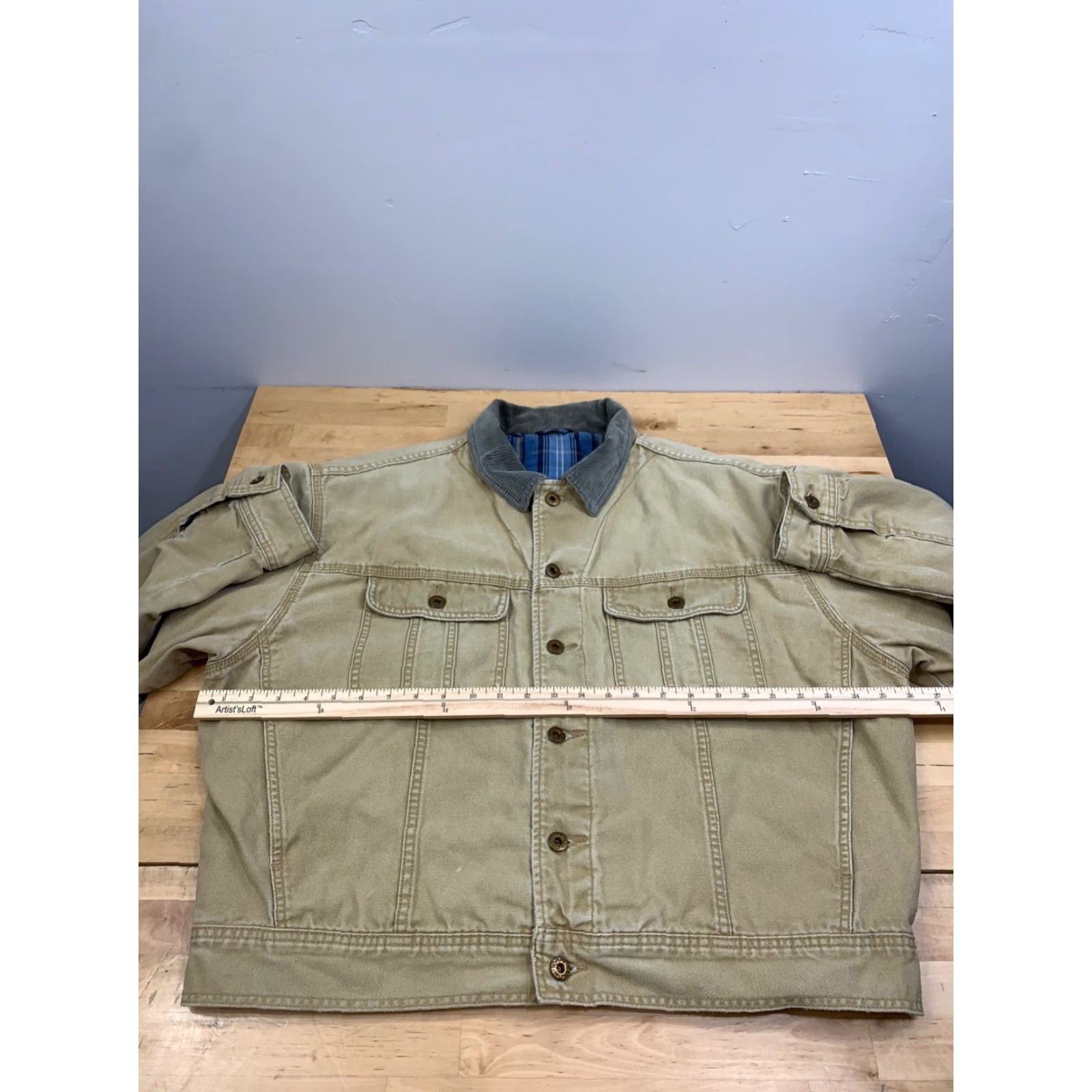 Tommy Hilfiger VINTAGE Tommy Hilfiger Jacket Mens XL Lined Button Beige 90s Chore Jacket Beige 90s Mens Jacket Size US XL / EU 56 / 4 - 7 Thumbnail