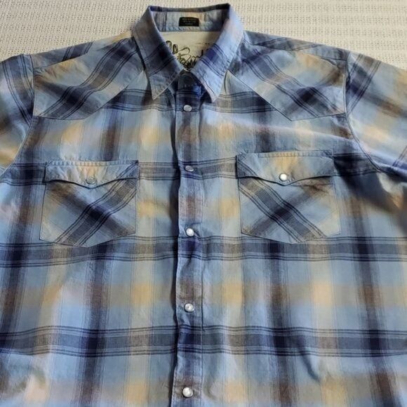 Designer Bullhead Wild West Pearl Snap Short Sleeve Cowboy Button Dow Size US XL / EU 56 / 4 - 9 Thumbnail