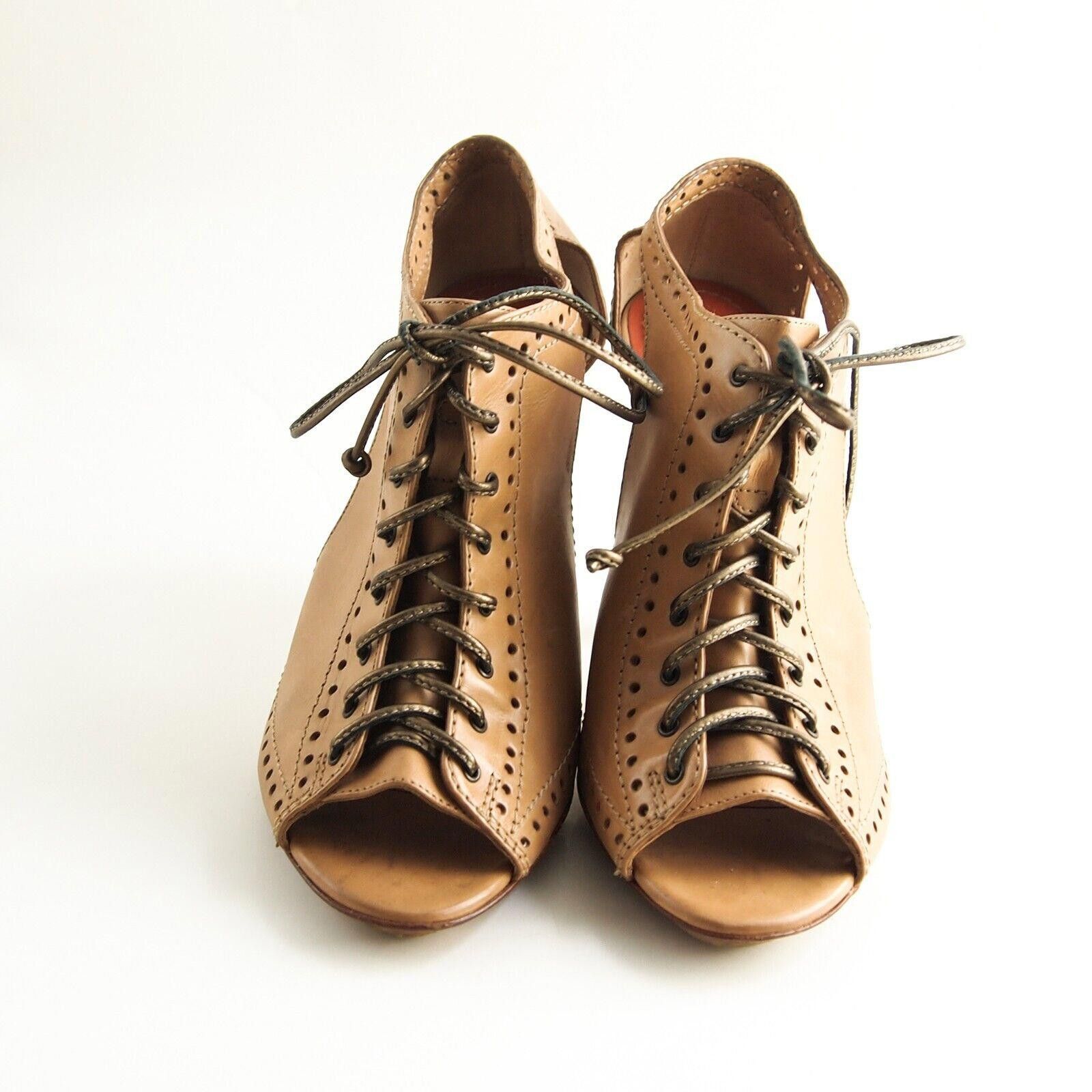 Santoni Santoni Rose Collection Open Toe Booties Tan EU 36 US 6 Size US 6 / IT 36 - 3 Thumbnail