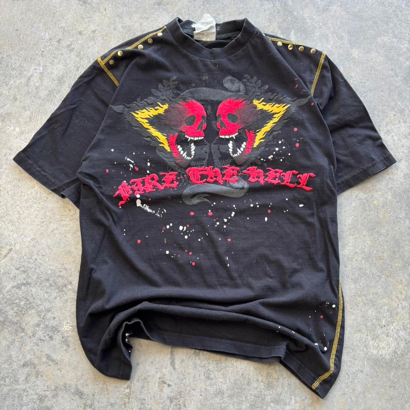 Affliction × Southpole × Vintage Y2K Affliction style studded skull T-shirt Size US M / EU 48-50 / 2 - 1 Thumbnail
