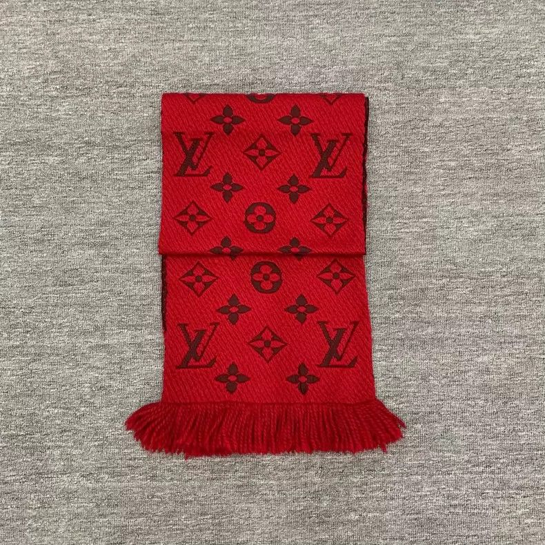 Louis Vuitton Louis Vuitton Red presbyopic full print wool fringe scarf Size ONE SIZE - 1 Thumbnail