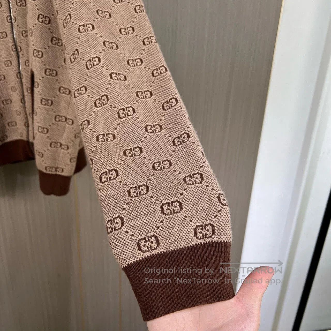 Gucci gucci knitted zip-up jacket with logo pattern. Size US S / EU 44-46 / 1 - 5 Thumbnail