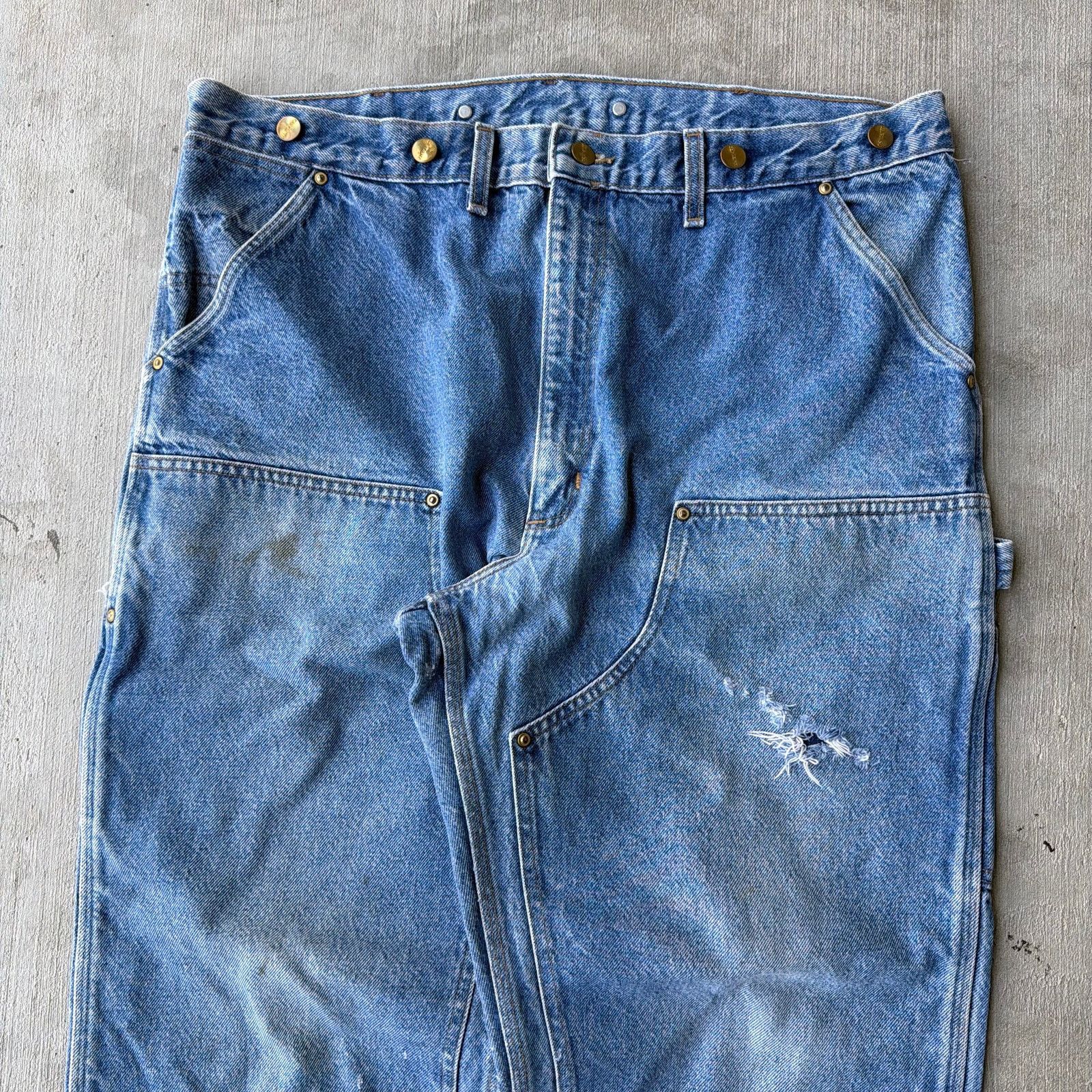 Carhartt × Vintage Carhartt denim blue jeans double knee work carpenter pants Size US 39 - 2 Thumbnail