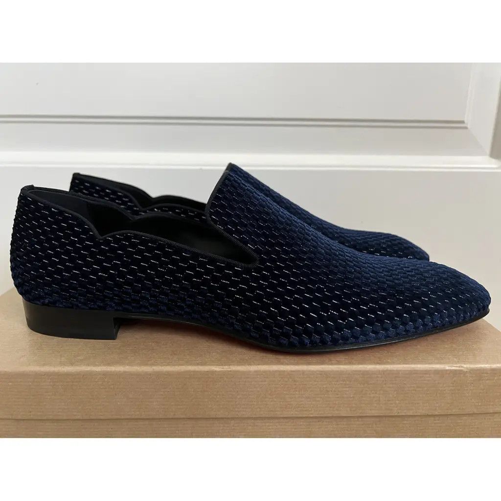 Christian Louboutin o1w1db10425 Flats in Navy Size US 9 / EU 42 - 3 Thumbnail