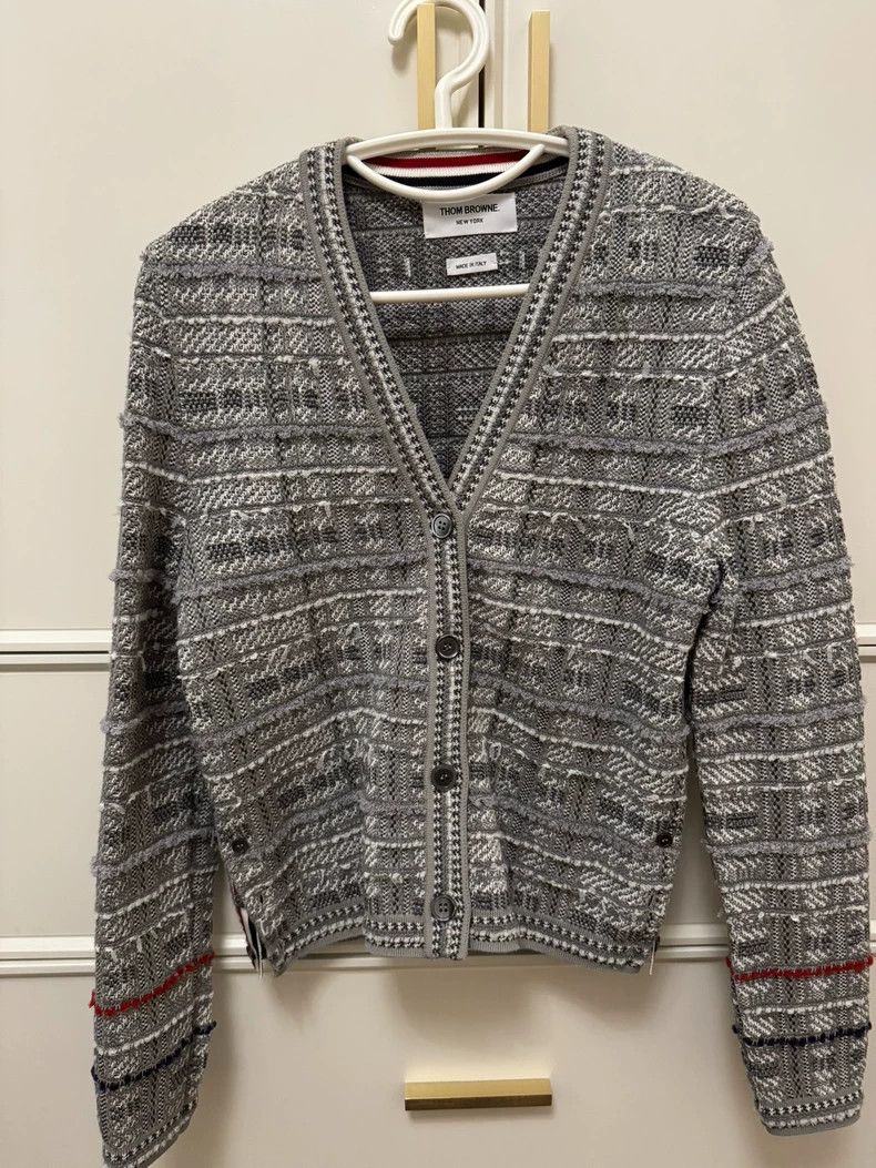 Thom Browne Gray small scented knit cardigan