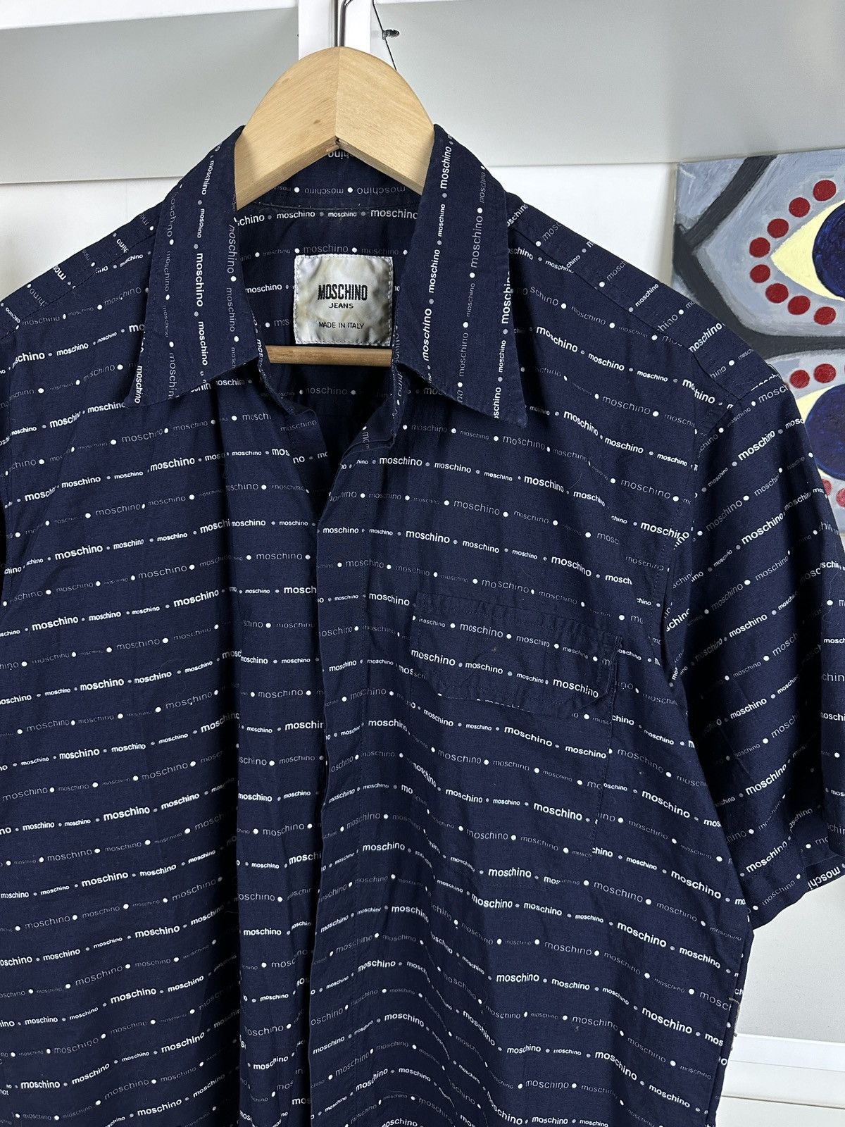 Moschino Vintage 90s Moschino jeans shortsleeve shirt Size US L / EU 52-54 / 3 - 3 Thumbnail