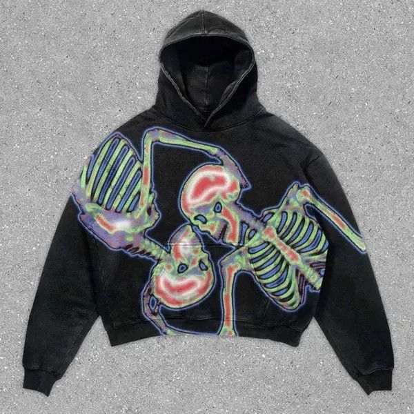 image of Vintage Forever Together Printed Hoodie in Black, Men's (Size Large)