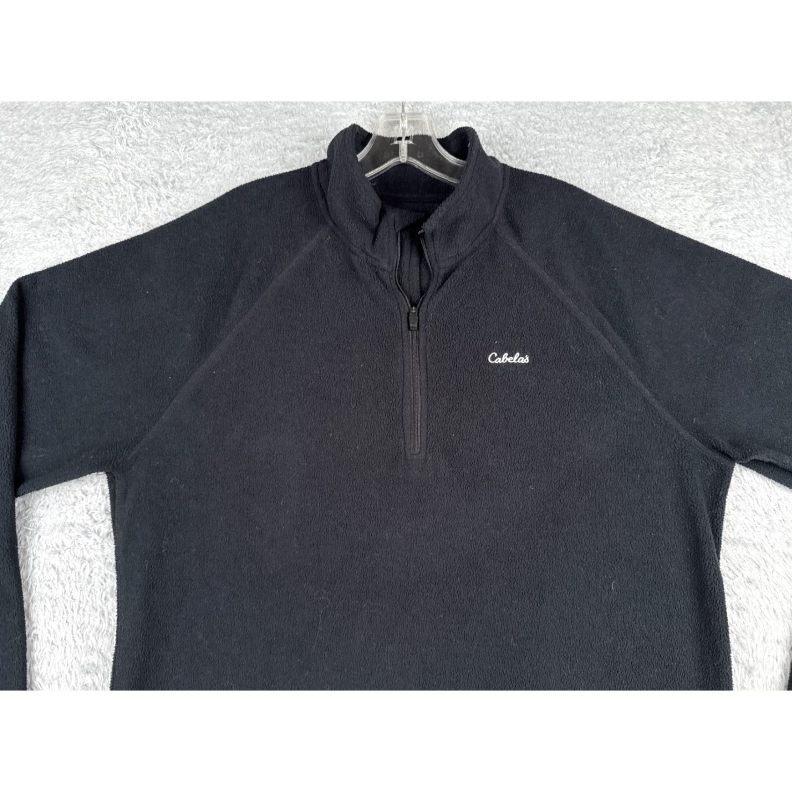 Vintage Cabela's Mens Sweater Shirt 1/4 Zip Pullover Black Long Sleeve Fleece Polyester Mock Neck Size US M / EU 48-50 / 2 - 4 Thumbnail