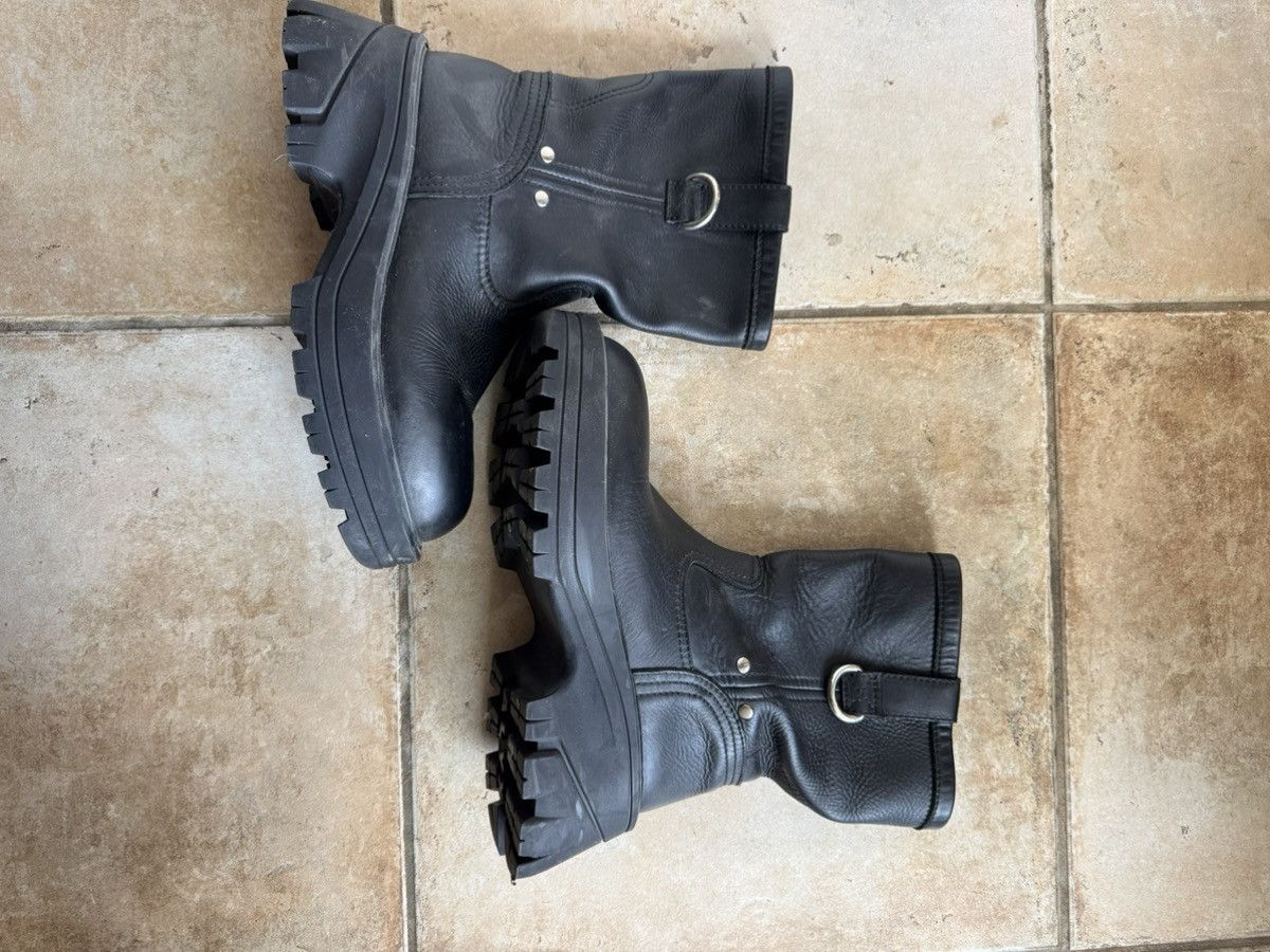 Pre-owned Alyx Leather Pull On Boots In Black