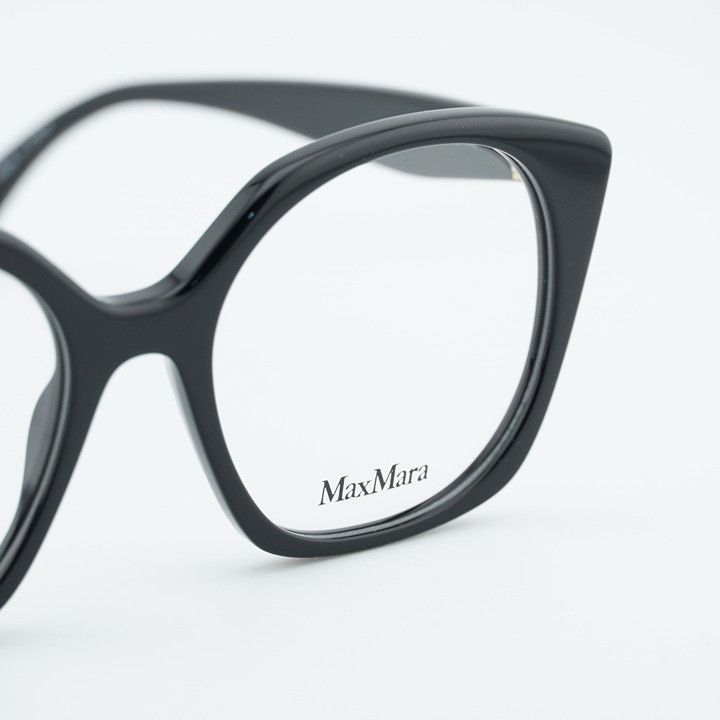 Max Mara Max Mara MM5082 001 Eyeglasses Black 53mm Square Frame Size ONE SIZE - 6 Thumbnail