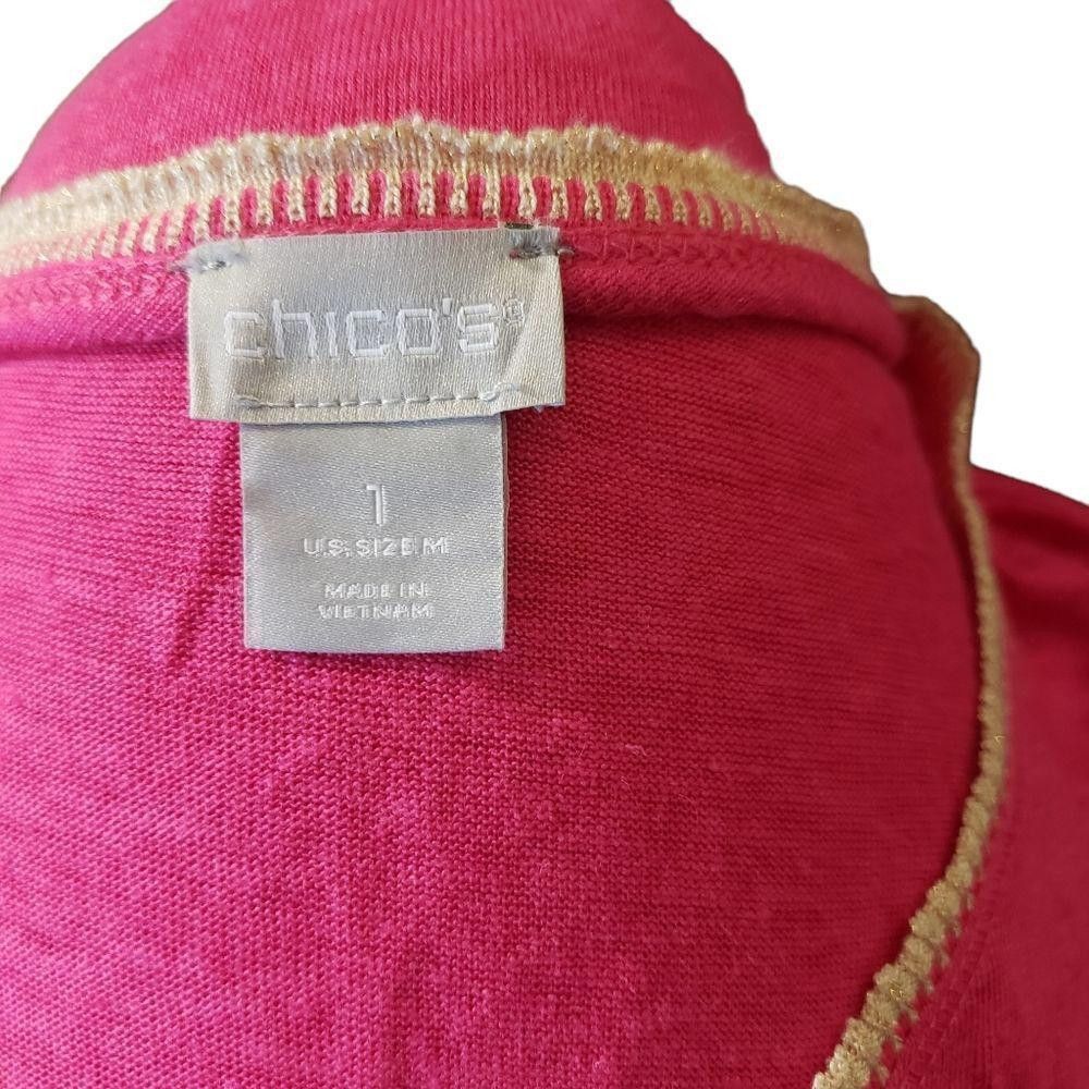 Chicos CT1102a Chico's Ladies Hot Pink Blouse Size 1 Size M / US 6-8 / IT 42-44 - 5 Thumbnail