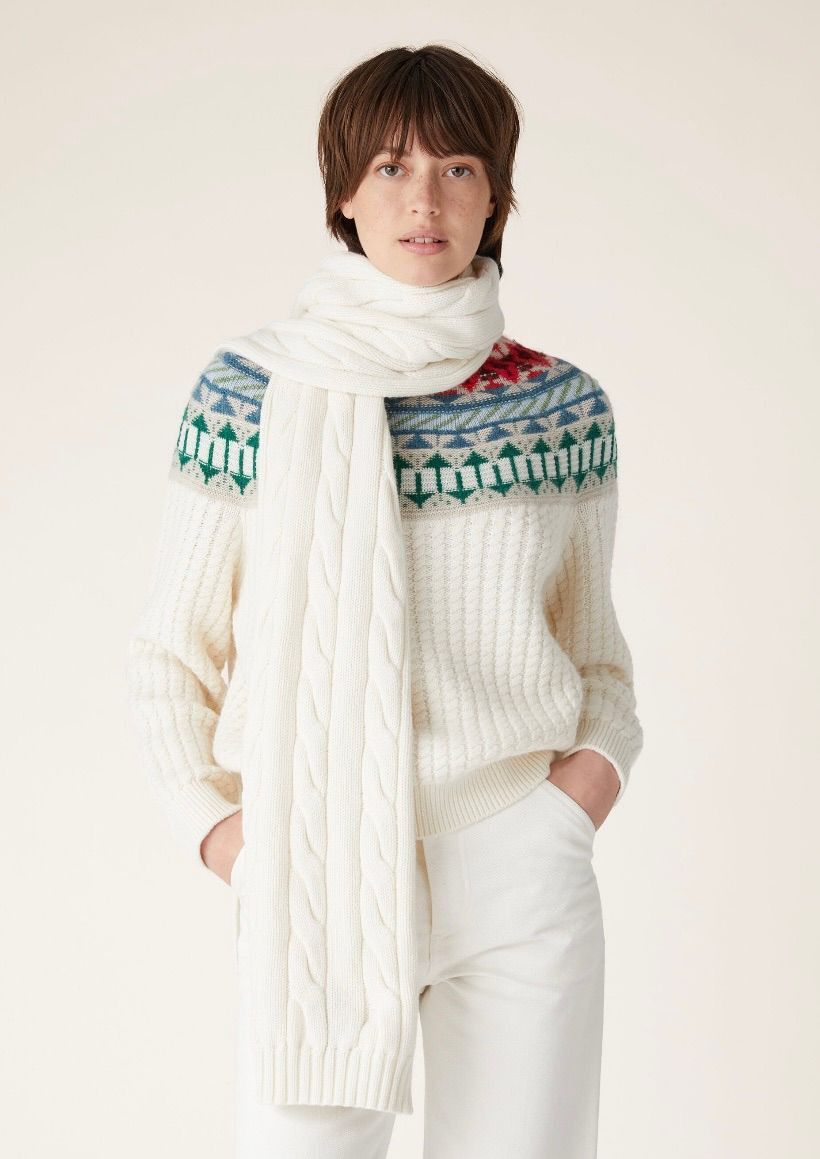 Loro Piana o1srvl11e0325 FAN5925 Size: OS / Sciarpa Scarf in White Size ONE SIZE - 1 Thumbnail