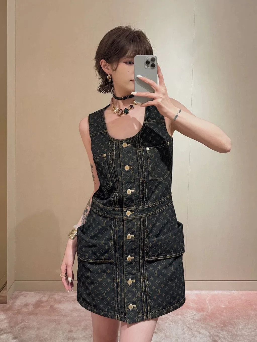 Louis Vuitton Louis Vuitton Denim Monogram Dress Size M / US 6-8 / IT 42-44 - 1 Thumbnail