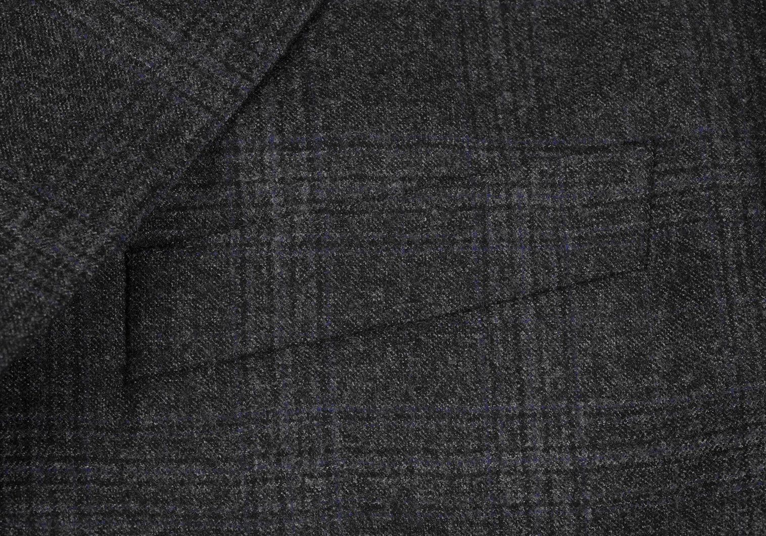 Armani Collezioni Wool Glen Check Peak Lapel Double Jacket in Charcoal Navy Size US XXS / EU 40 - 5 Thumbnail