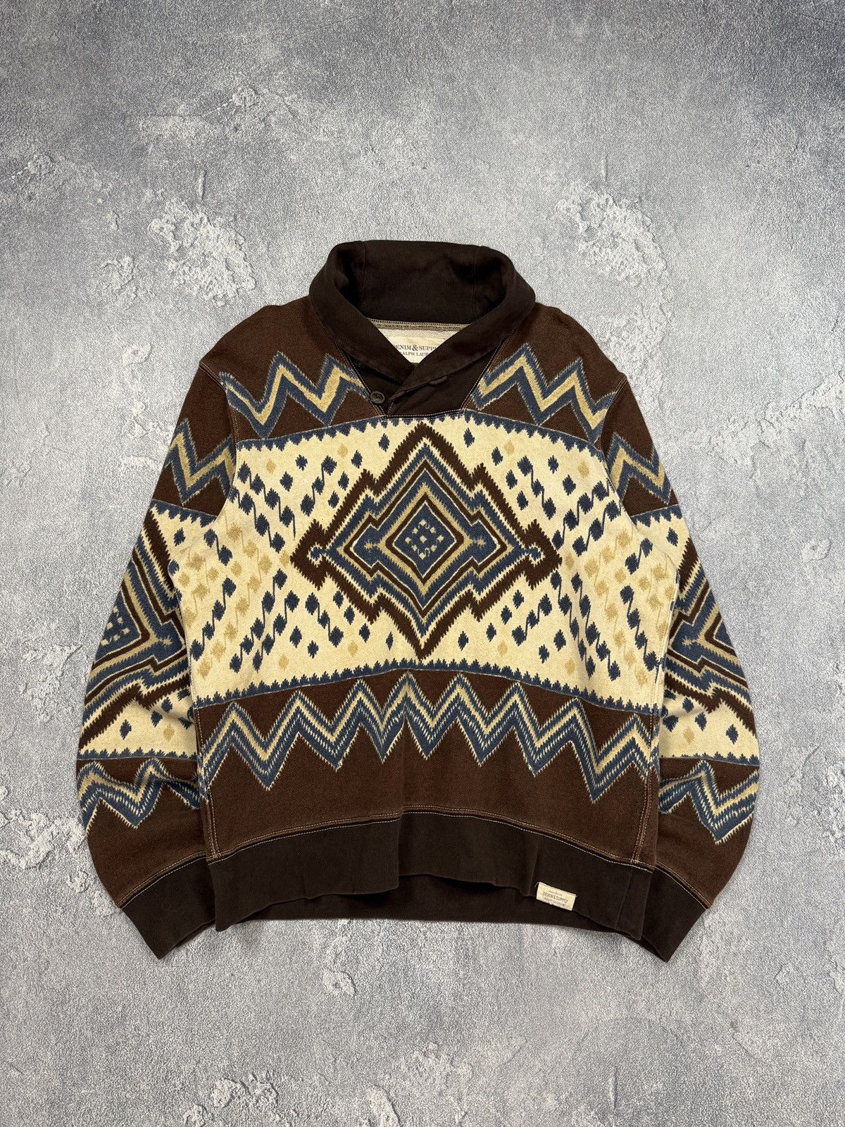 Polo Ralph Lauren Polo Ralph Lauren Western Navajo Pattern Hoodie Sweatshirt Size US L / EU 52-54 / 3 - 2 Thumbnail