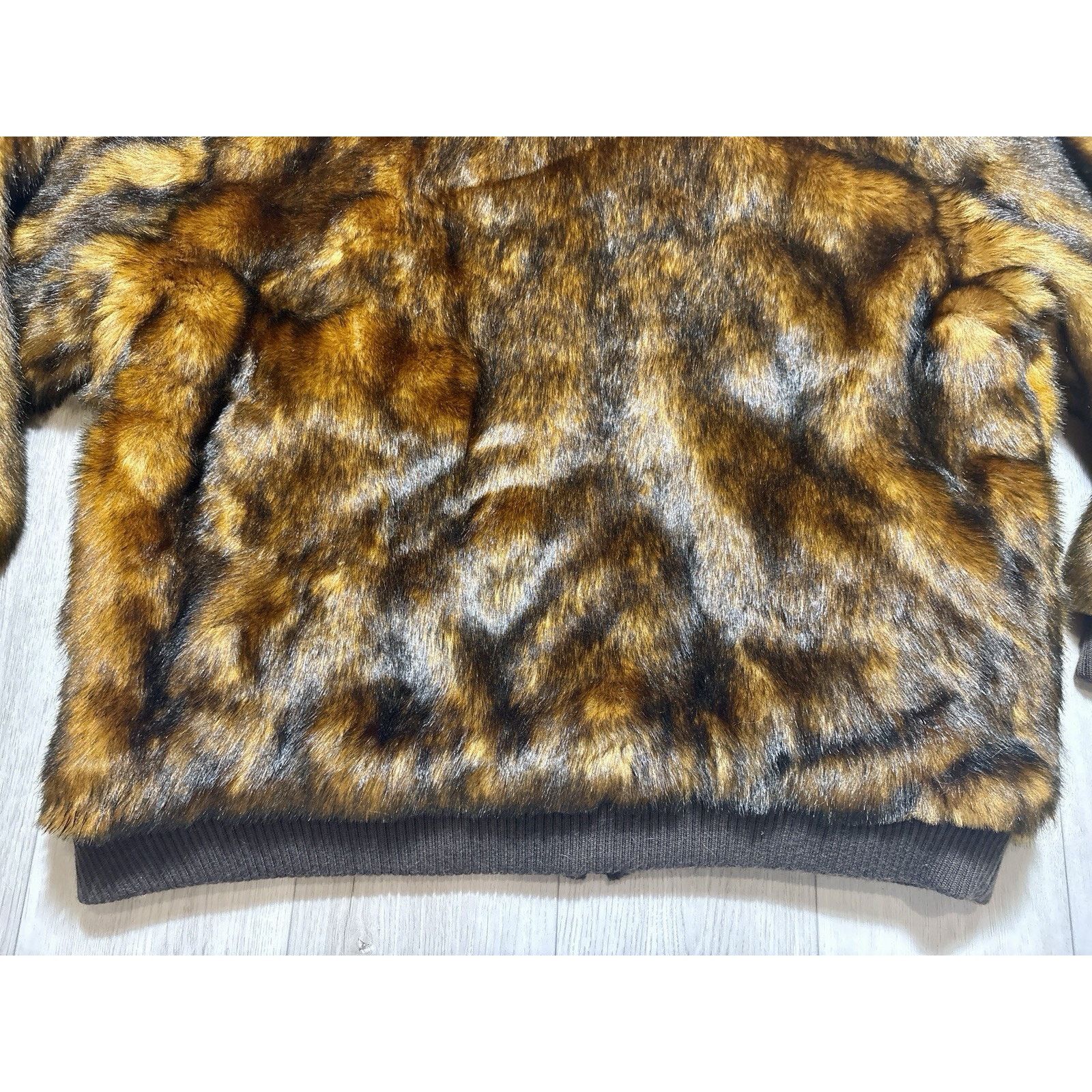 Other VTG Faux Fur Jacket 2XL Hooded Fox Pattern Bomber Oversized Size US XXL / EU 58 / 5 - 15 Thumbnail