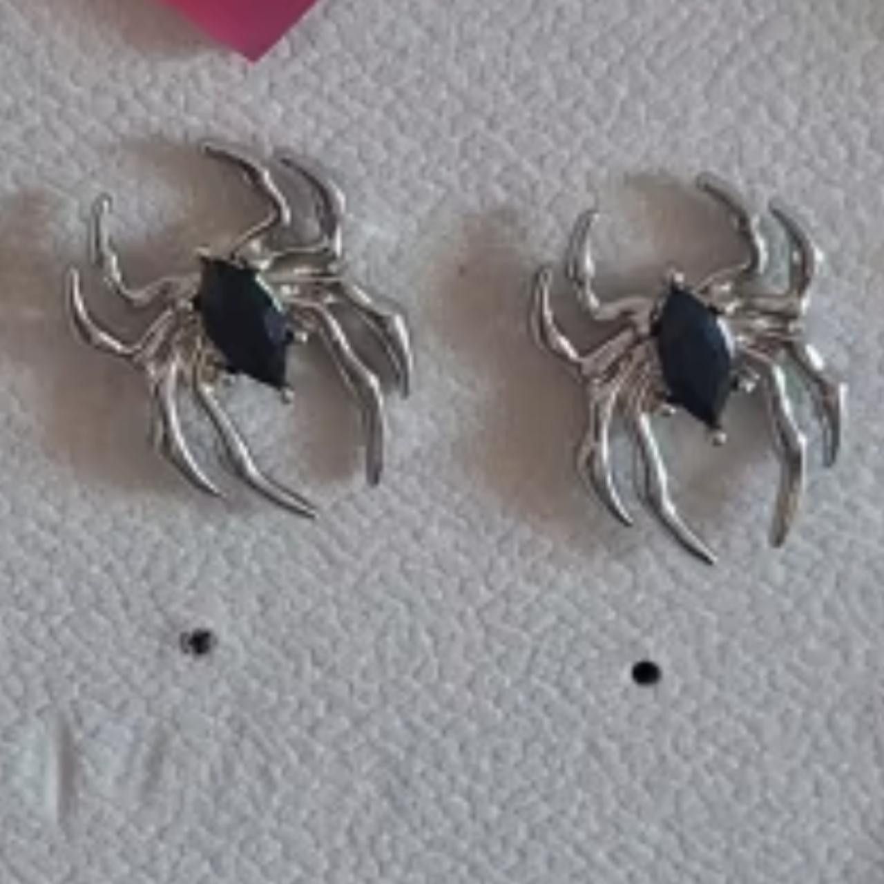 Other Gothic Retro Old Spider Zircon Earrings Size ONE SIZE - 1 Thumbnail