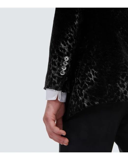 Tom Ford o1w1db10125 JLAP02 Velvet Leopard Jacket in Black Size US M / EU 48-50 / 2 - 6 Thumbnail