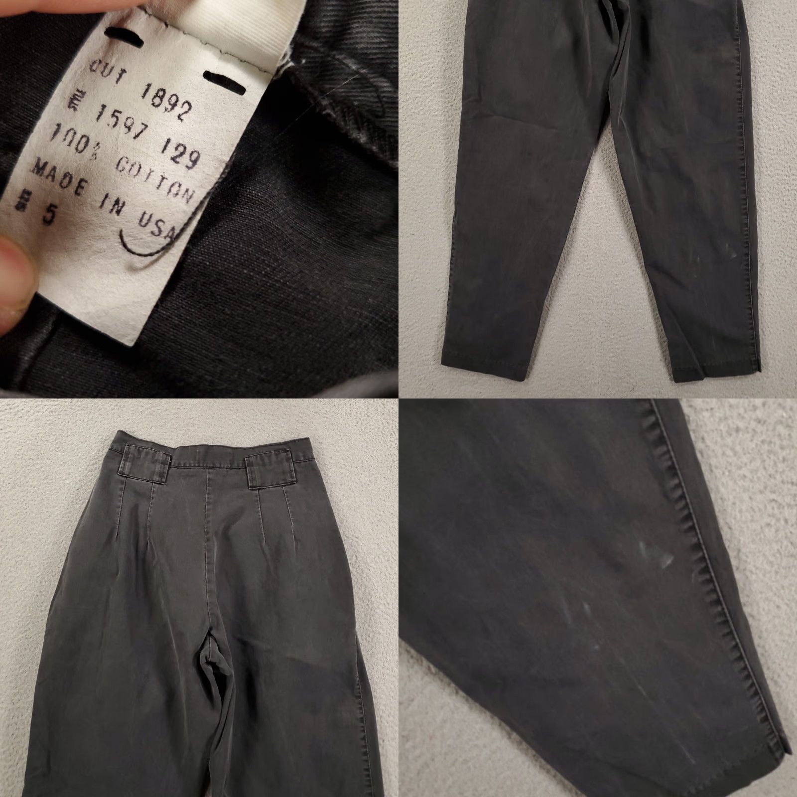 Vintage VINTAGE Rafferty Paperbag Pants Juniors 5 Dark Gray Hi Rise 80s 90s Women’s Tapered Pockets Size 27" / US 4 / IT 40 - 9 Thumbnail