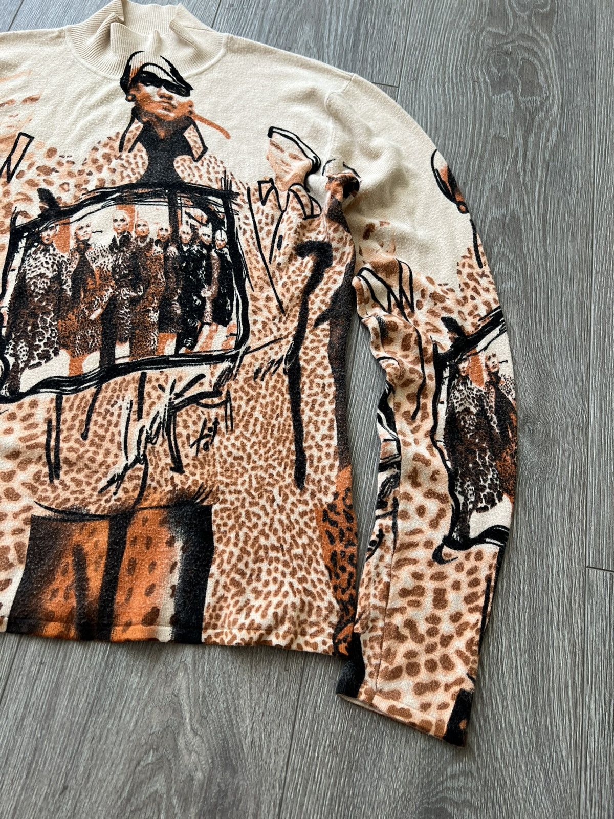 Japanese Brand Vintage XFN Leopard Graphic Print Knit Jumper JPG Style Size L / US 10 / IT 46 - 4 Thumbnail