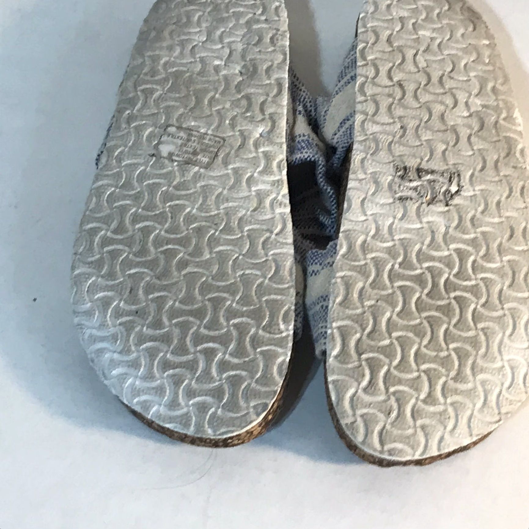 Vintage Time & Tru Women's Size 10-11 Blue/White Striped Crisscross Fabric Slides - Casual, Lightweight, Comfort Size US 10 / IT 40 - 5 Thumbnail