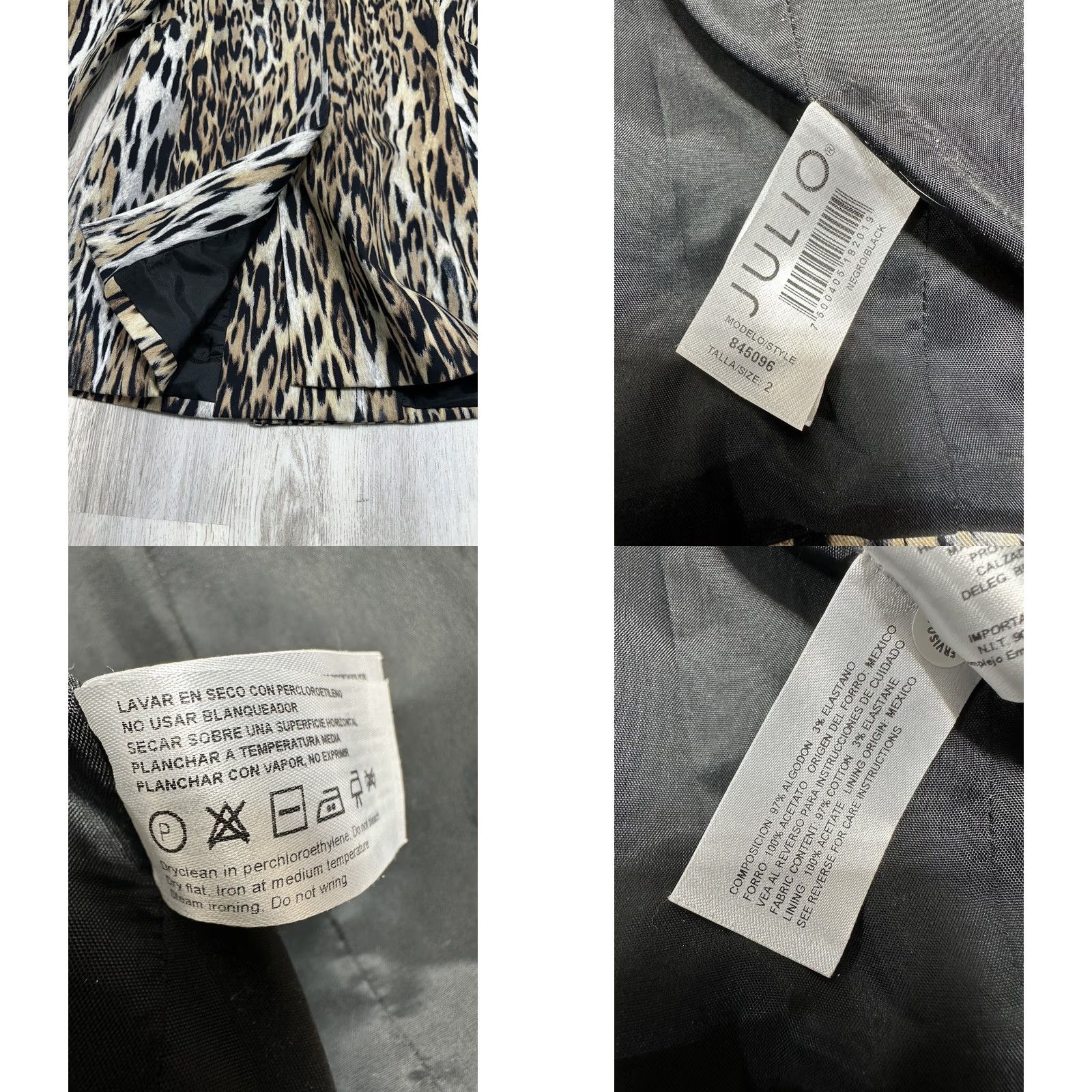 Doublet Julio Blazer Coat Jacket Leopard Print Brown 2 Women Wool Blend Long Sleeve Buttoned Lined Pockets Casual Workwear Fall Winter Vintage: No Size XS / US 0-2 / IT 36-38 - 8 Thumbnail