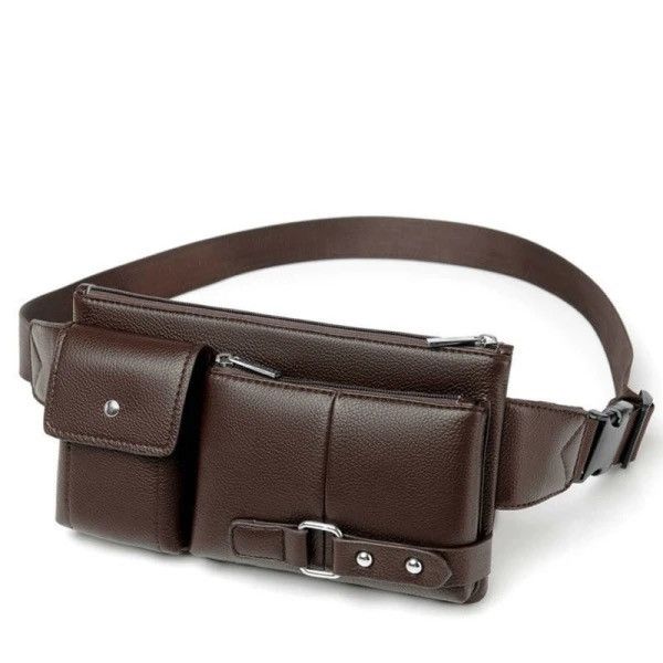 Japanese Brand × Vintage Multi Pocket Fanny Pack PU Leather Waist Bag Size ONE SIZE - 2 Thumbnail