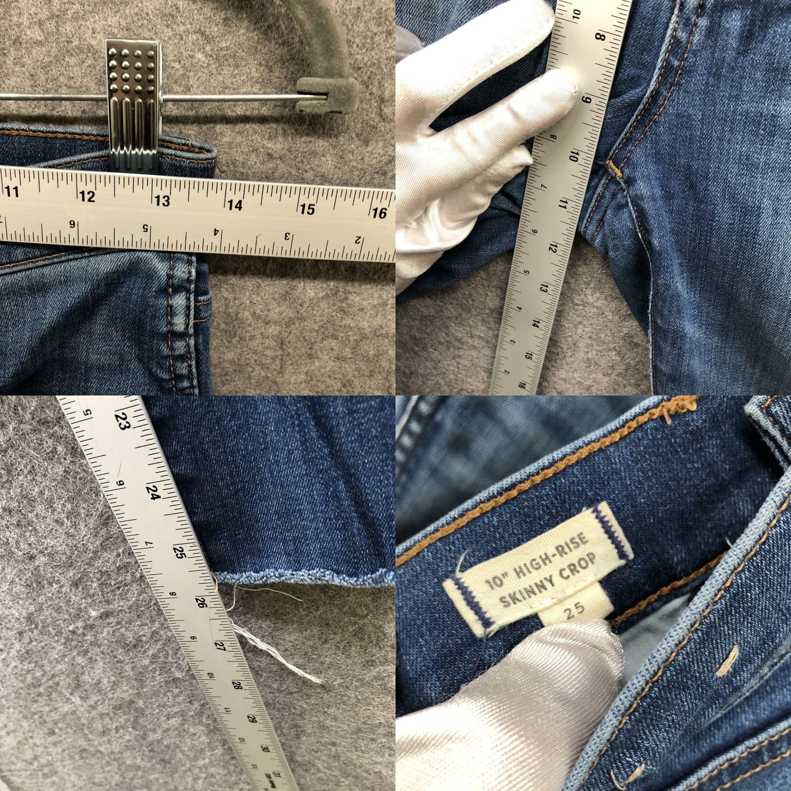 Madewell Madewell Jeans Womens 25 High Rise Skinny Crop 10'' Exposed Button Fly Blue Size 42" / US 20 - 8 Thumbnail